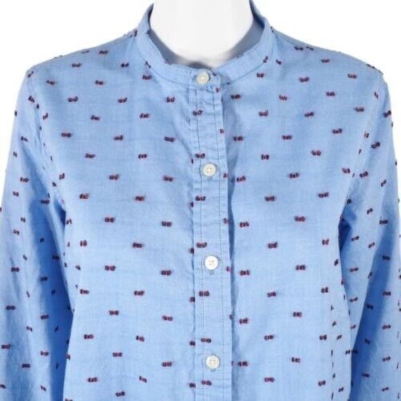 Gap  Womens Tunic Shirt Dress Size Small Oversized Long Sleeve Blue Red Flags - Picture 4 of 10